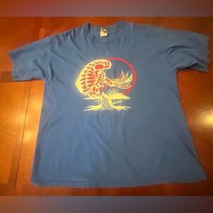 Vintage Native Owl by Frank Simpson Blue T Shirt XL